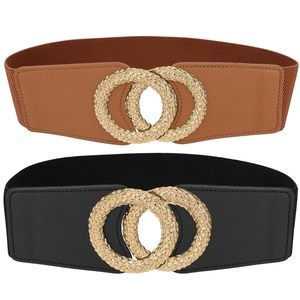 Wide Elastic Womens Belts For Dresses Black Belts Women Brown Stretchy Belt 2🐶